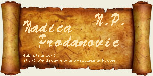 Nadica Prodanović vizit kartica
